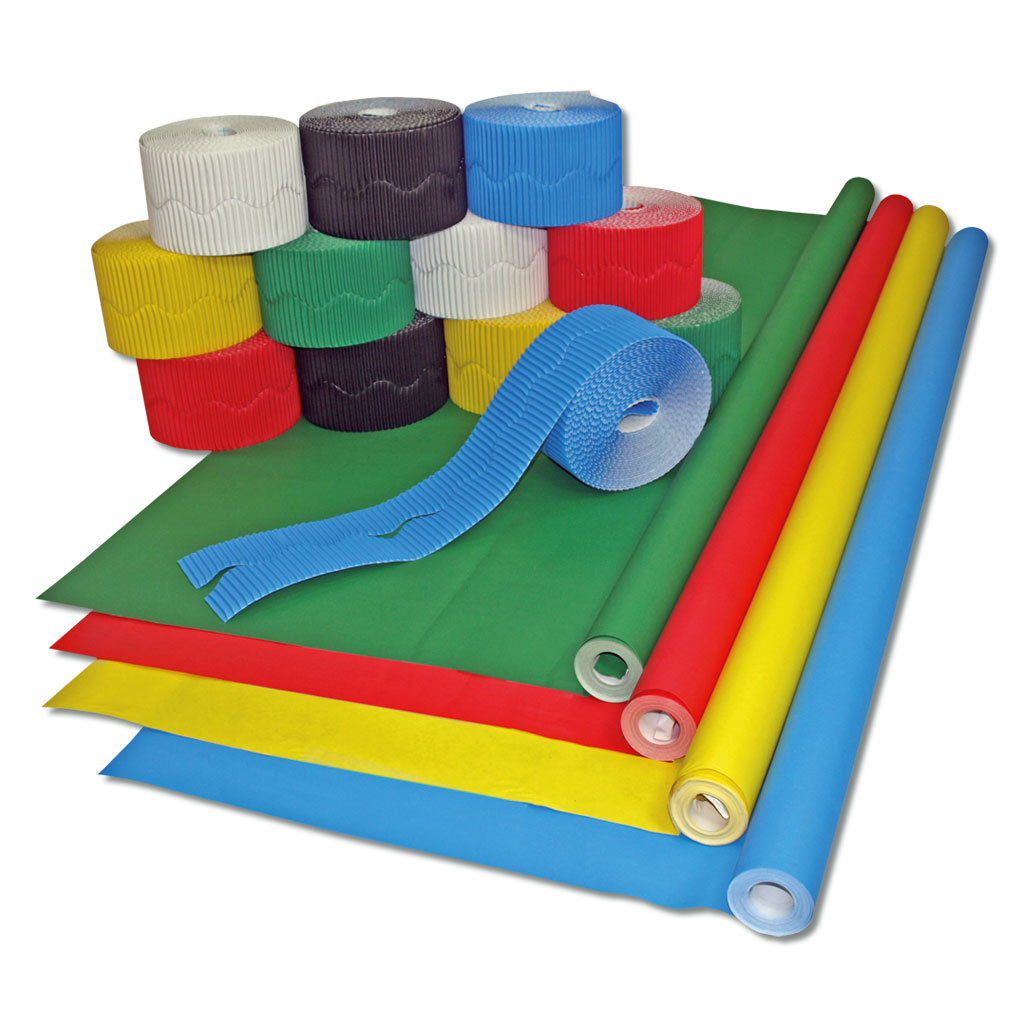 Bordüren- und Papierset Grundfarben