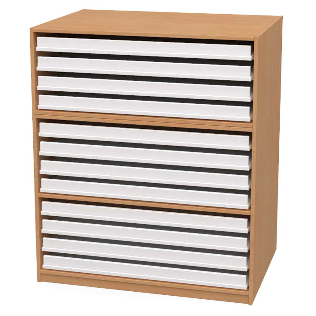 Papier- und Bildertruhen mit Aufsatz