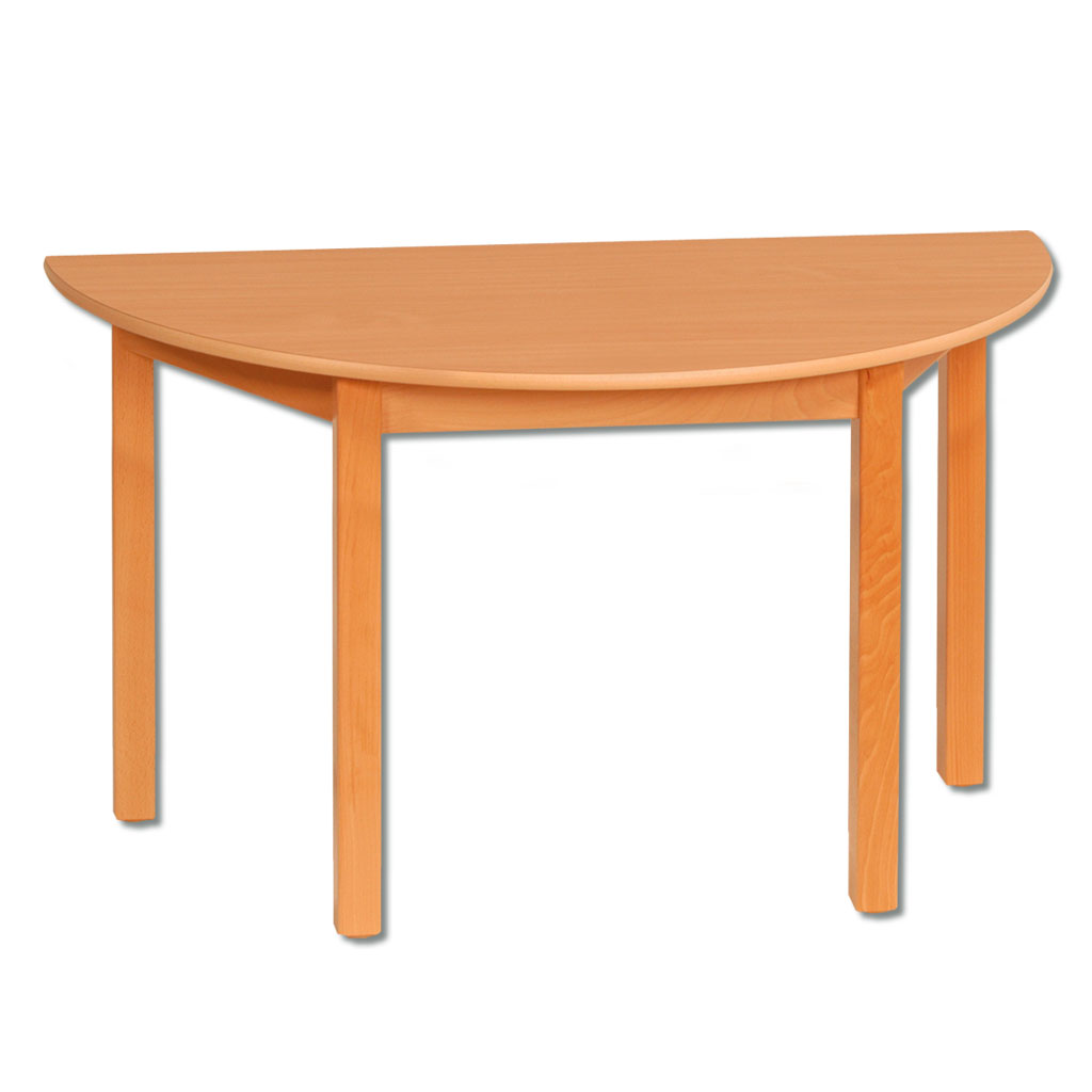 Halbrundtisch aus Massivholz