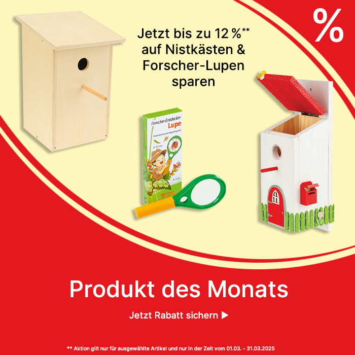 Forscher-Lupe und Nistkasten-Bausätze