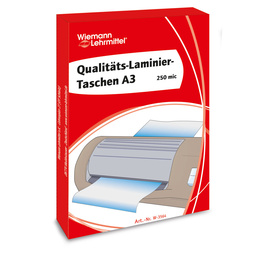 Laminiertaschen DIN A3, glänzend, mit runden Ecken