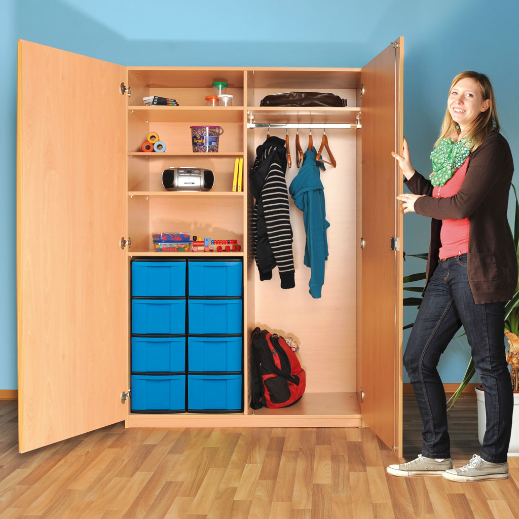 Modulus® Garderobenschrank mit 5 Böden, 3 davon verstellbar