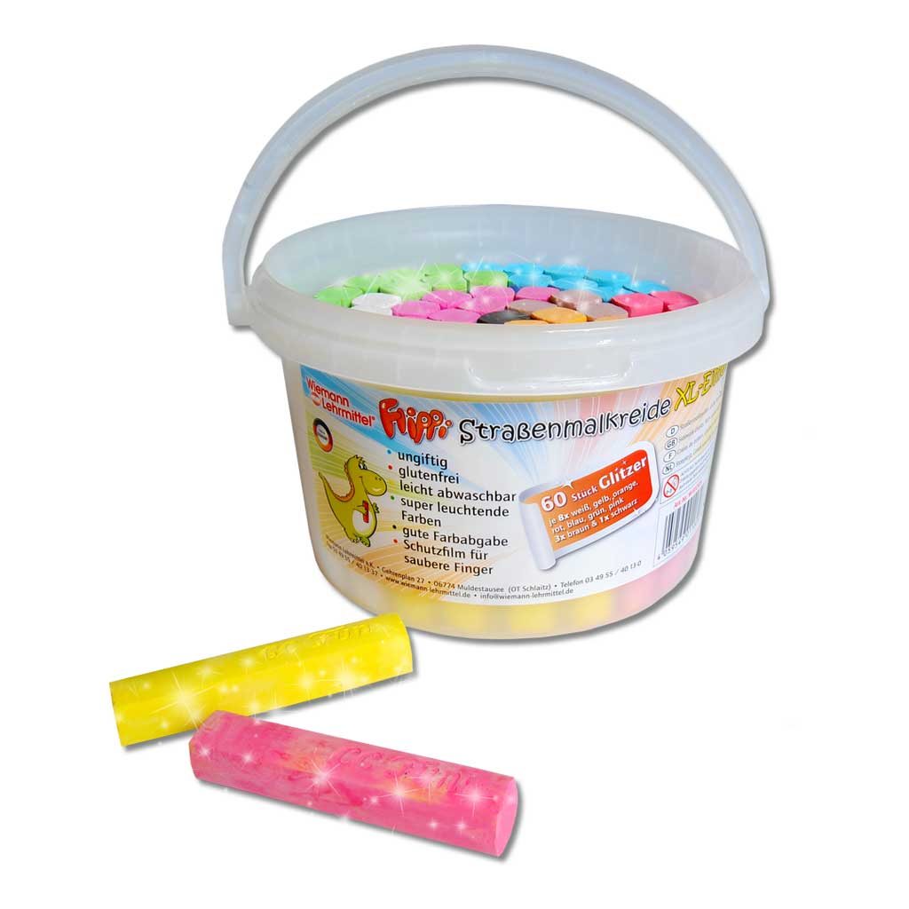 Flippi® Straßenmalkreide, 60 Stück in 9 Farben