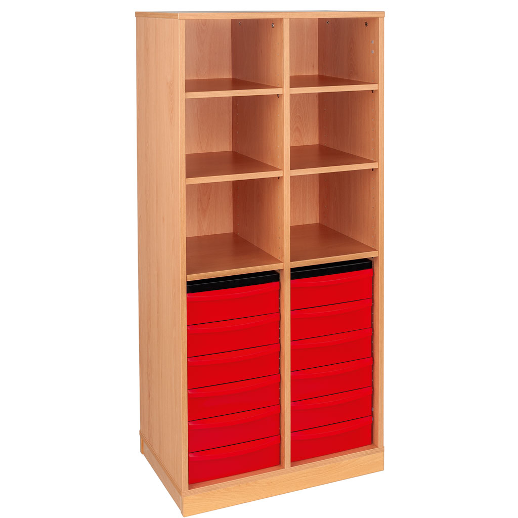 Modulus® Hohes Klassenzimmer-Regal, 2-reihig, fahrbar oder feststehend