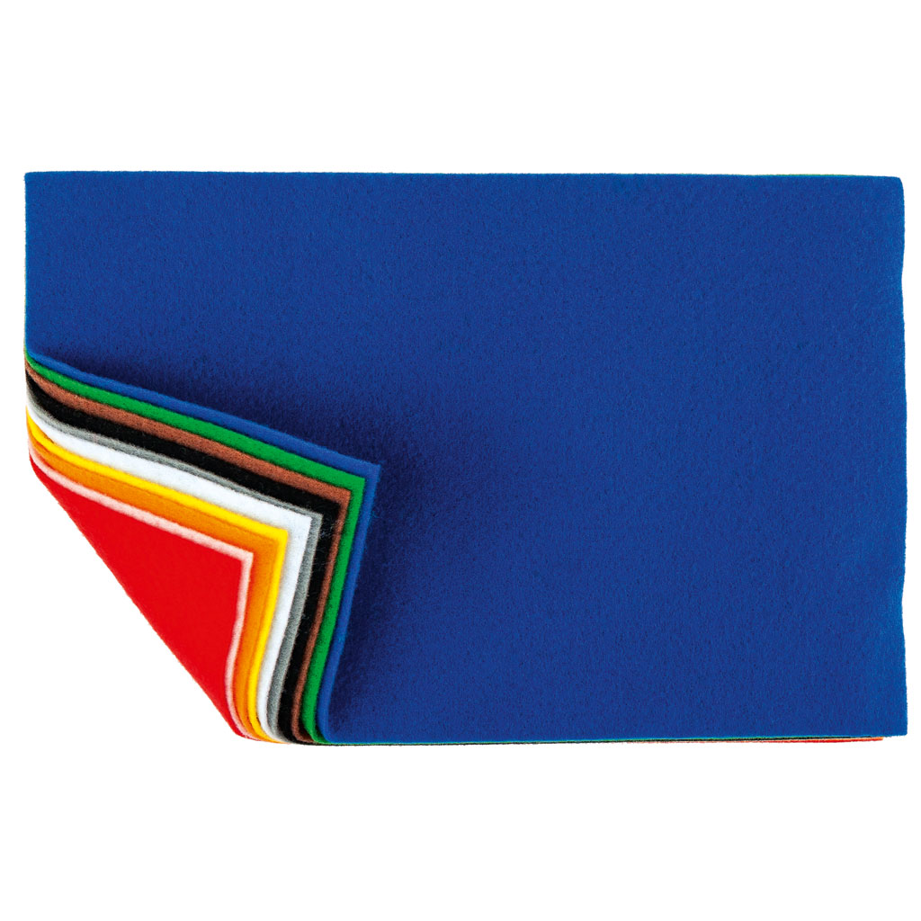 Bastelfilz in 10 Farben, 20 x 30 cm, 150 g/m²