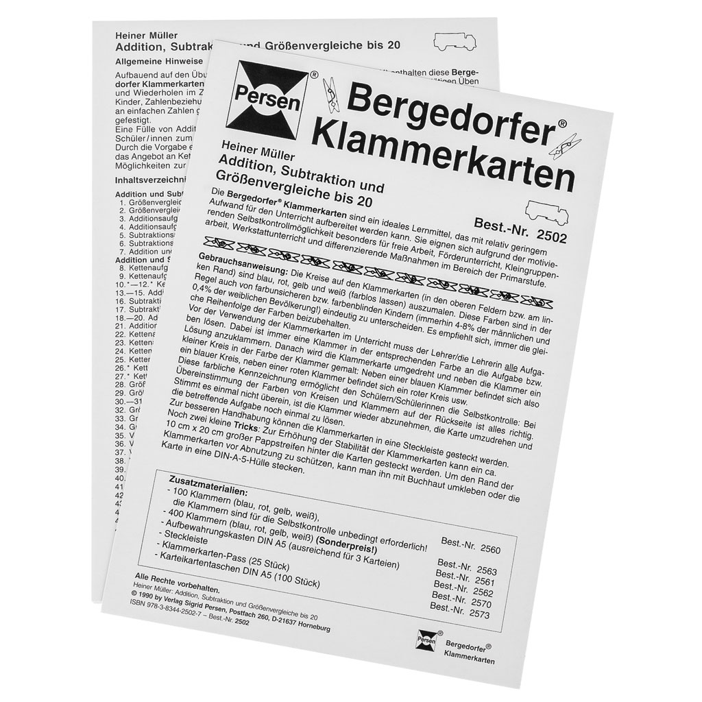 Bergedorfer® Klammerkarten Addition, Subtraktion und Größenvergleiche bis 20 Bergedorfer® Klammerkarten Addition, Subtraktion und Größenvergleiche bis 20
