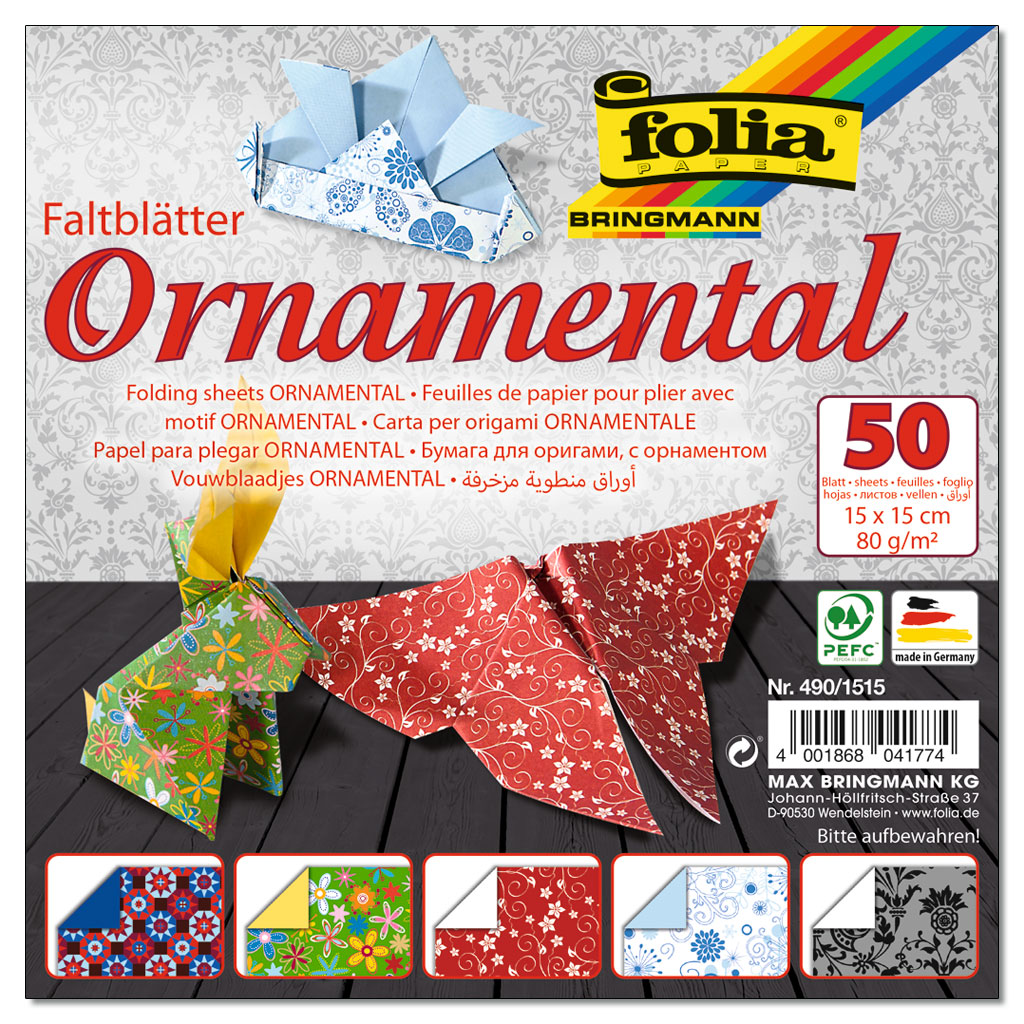 Folia® Faltblätter Ornamental 80 g/m², 50 Bogen