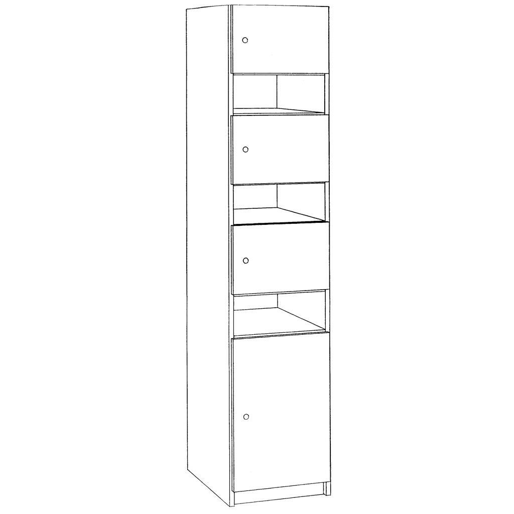 Modulus® Schließfachschrank 5 mit Ablagen und Fächern
