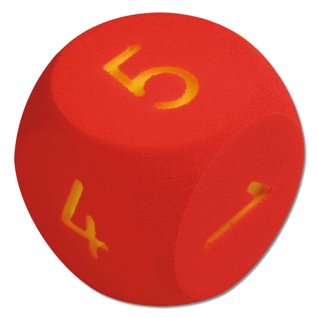 6-flächiger Zahlenwürfel aus Schaumstoff, 1–6 oder 6–10