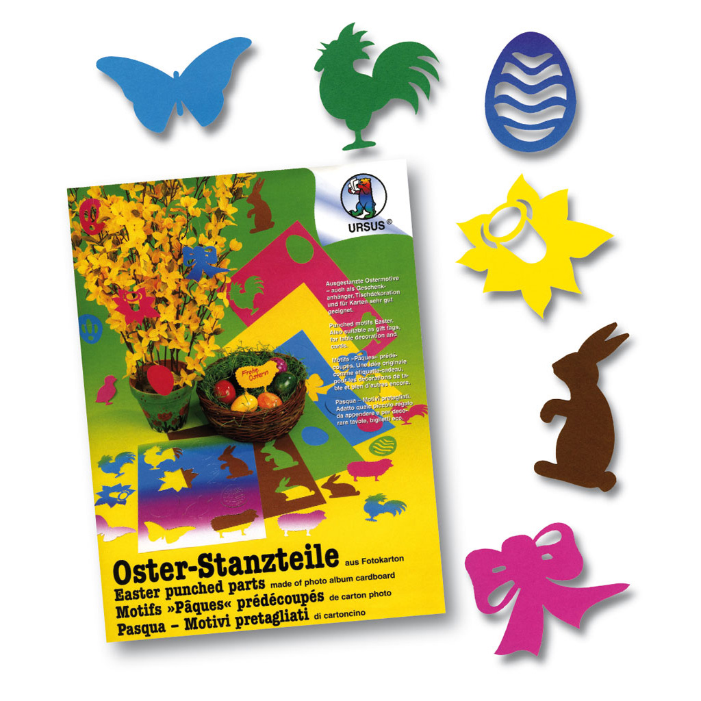 Oster-Stanzteile, 59 Teile, farbig, 300 g/m²