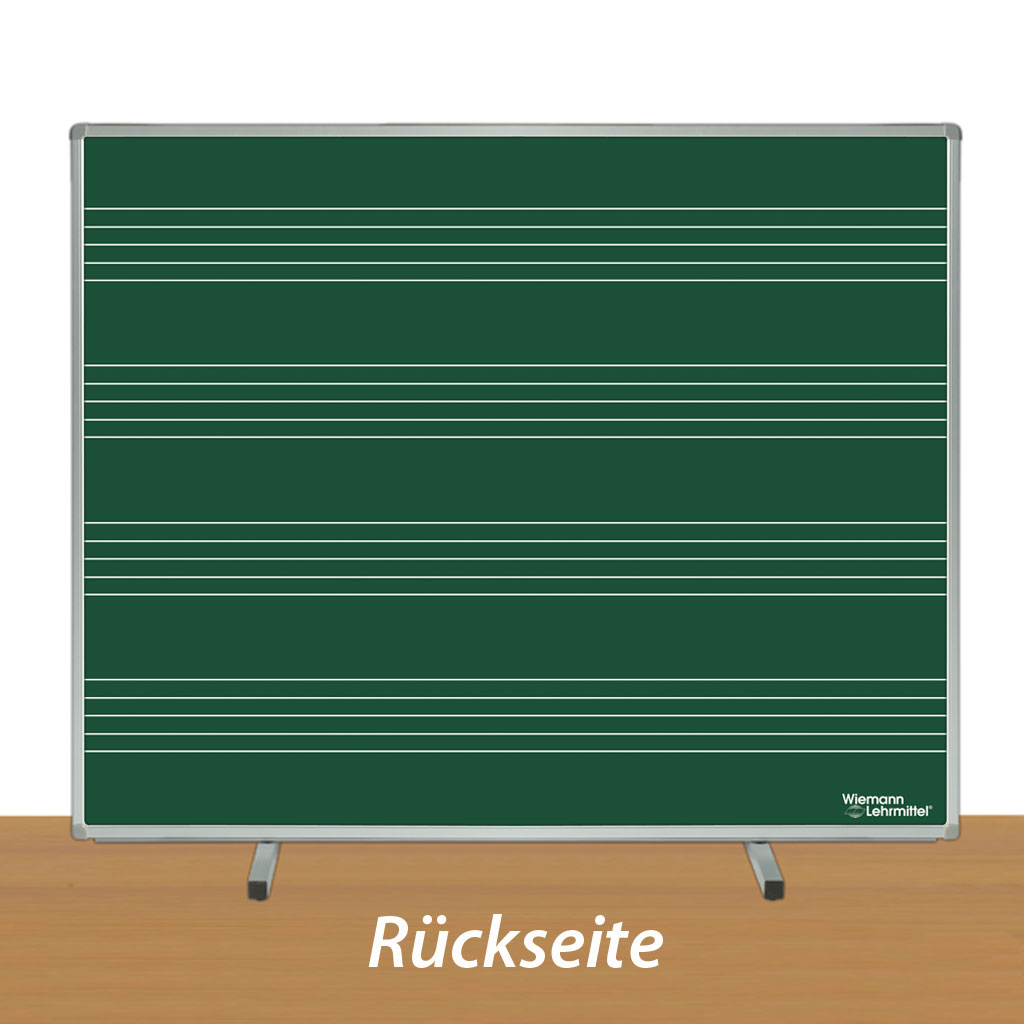 Notentafel, grün, 120 x 100 cm, Linienabstand 2,5 cm und 5 cm