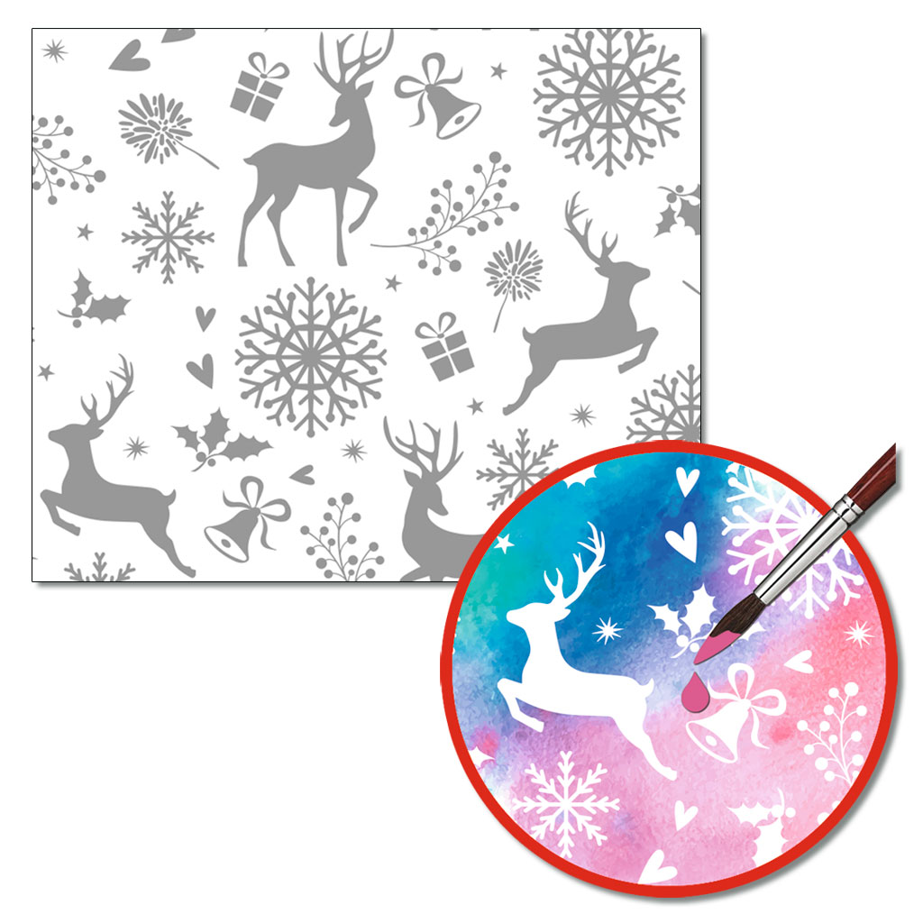 Magisches Zauberpapier Weihnachten, 12 Bogen in 2 Motiven