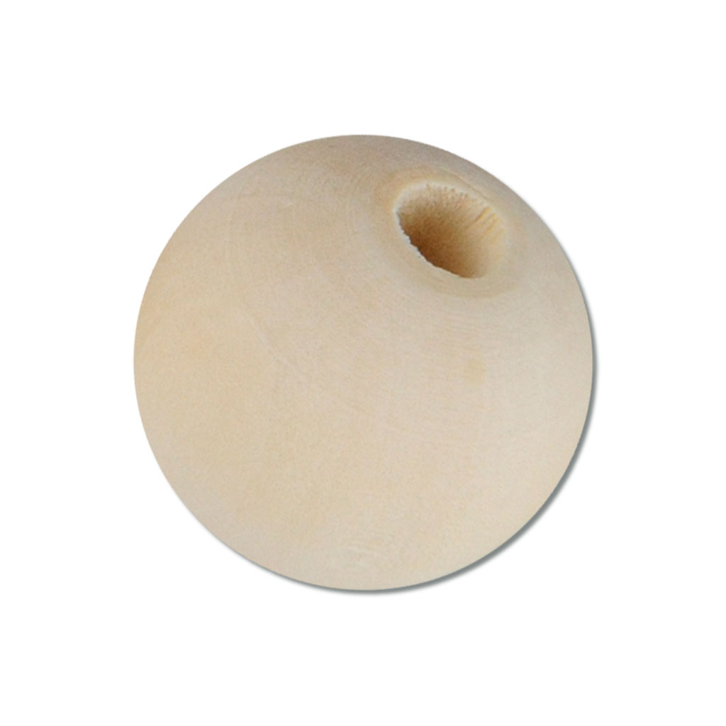 Holzkugeln zum Basteln, Fädeln und Bemalen, mit Bohrung