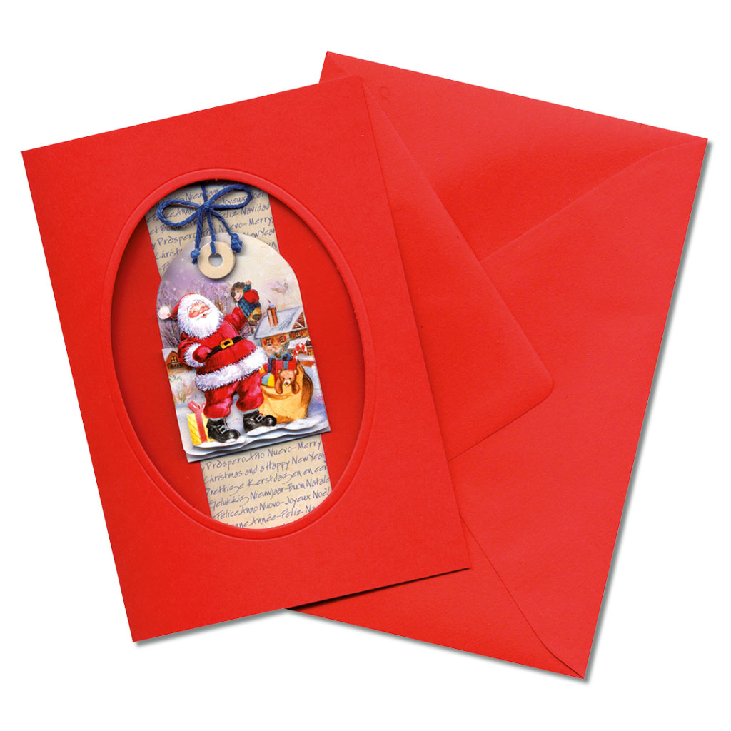 Passepartout-Karten, ovale Stanzung, 5 Stück