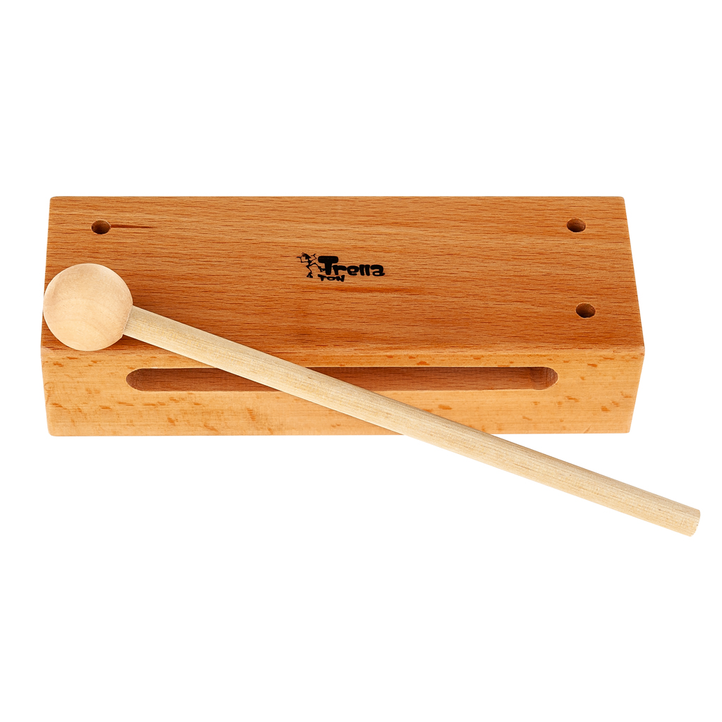 TrellaTon® Holz-Blocktrommel mit Kugelschlägel TrellaTon® Holz-Blocktrommel mit Kugelschlägel