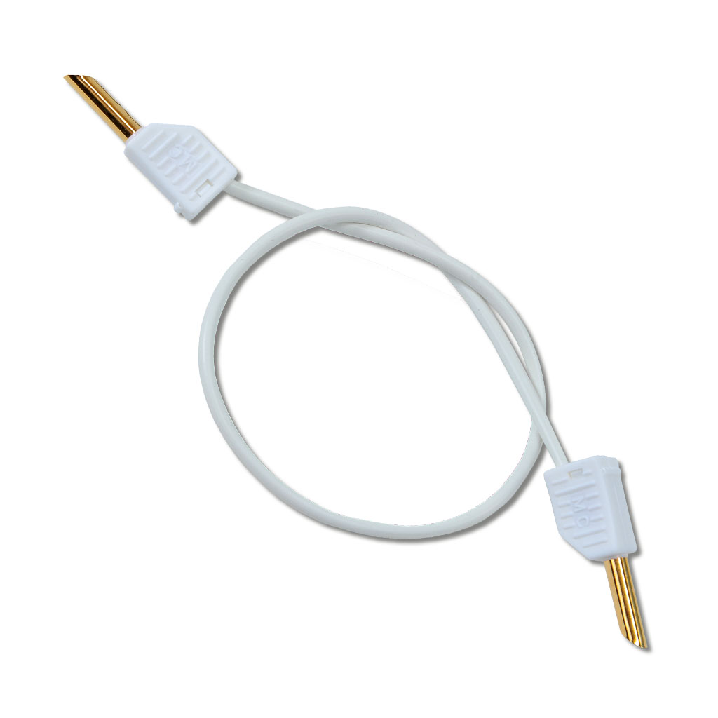 Verbindungsleiter mit vergoldetem Stecker, Weiß, 50 cm