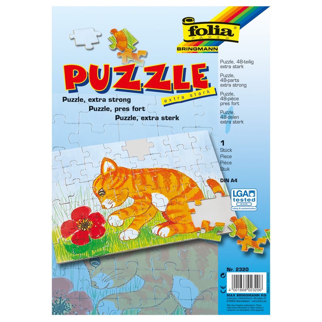 Blanko-Puzzle zum Selbstgestalten, 48 Teile, DIN A4