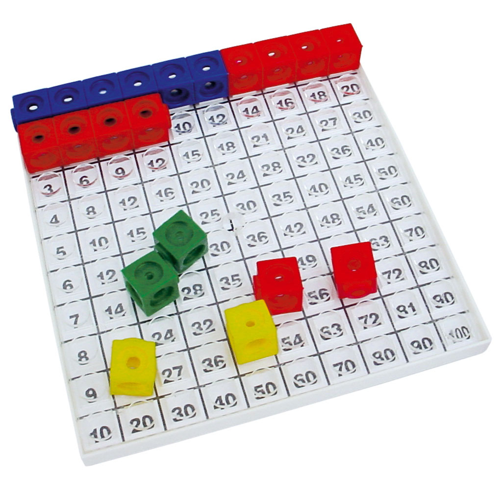 Mathe-Grundplatte für Steckwürfel