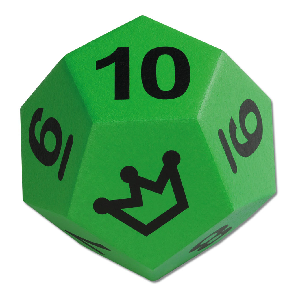 12-flächiger Zahlenwürfel aus Schaumstoff, 0–10 und Joker, beschichtet