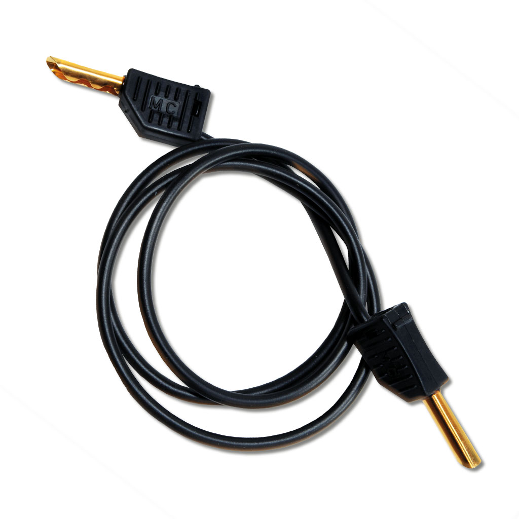 Verbindungsleiter mit vergoldetem Stecker, Schwarz, 200 cm