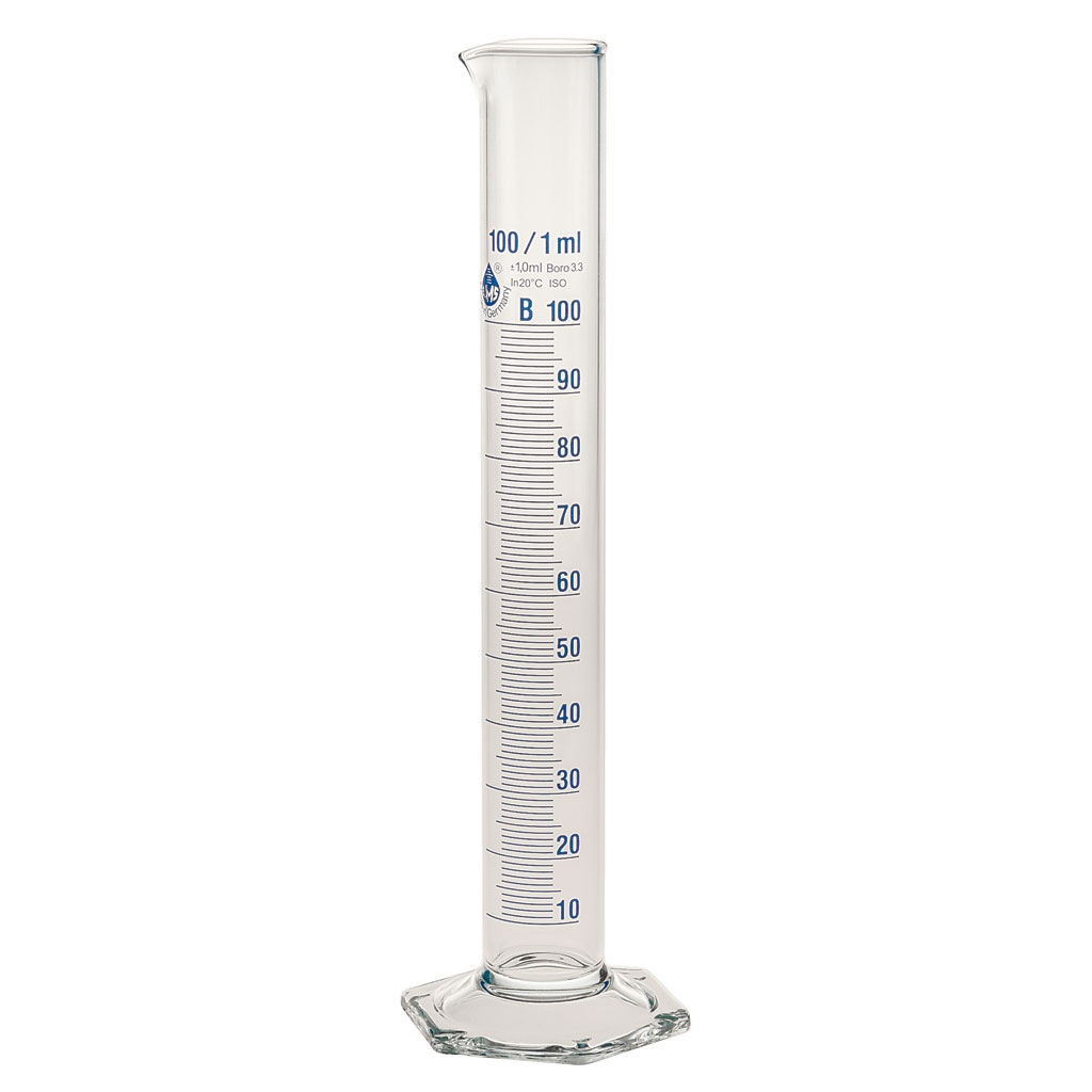 Messzylinder mit Glasfuß, Borosilikatglas, 1 Stück