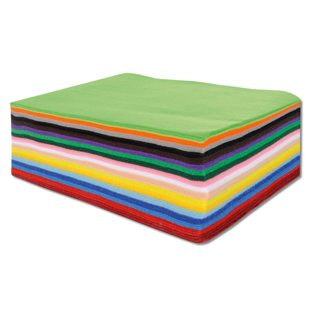 Bastelfilz in 18 Farben, 20 x 30 cm, 125 g/m²