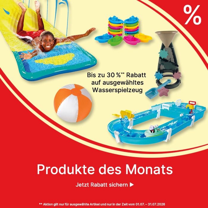 Banner für Produkte des Monats Juli 2026 Wasserspielzeug
