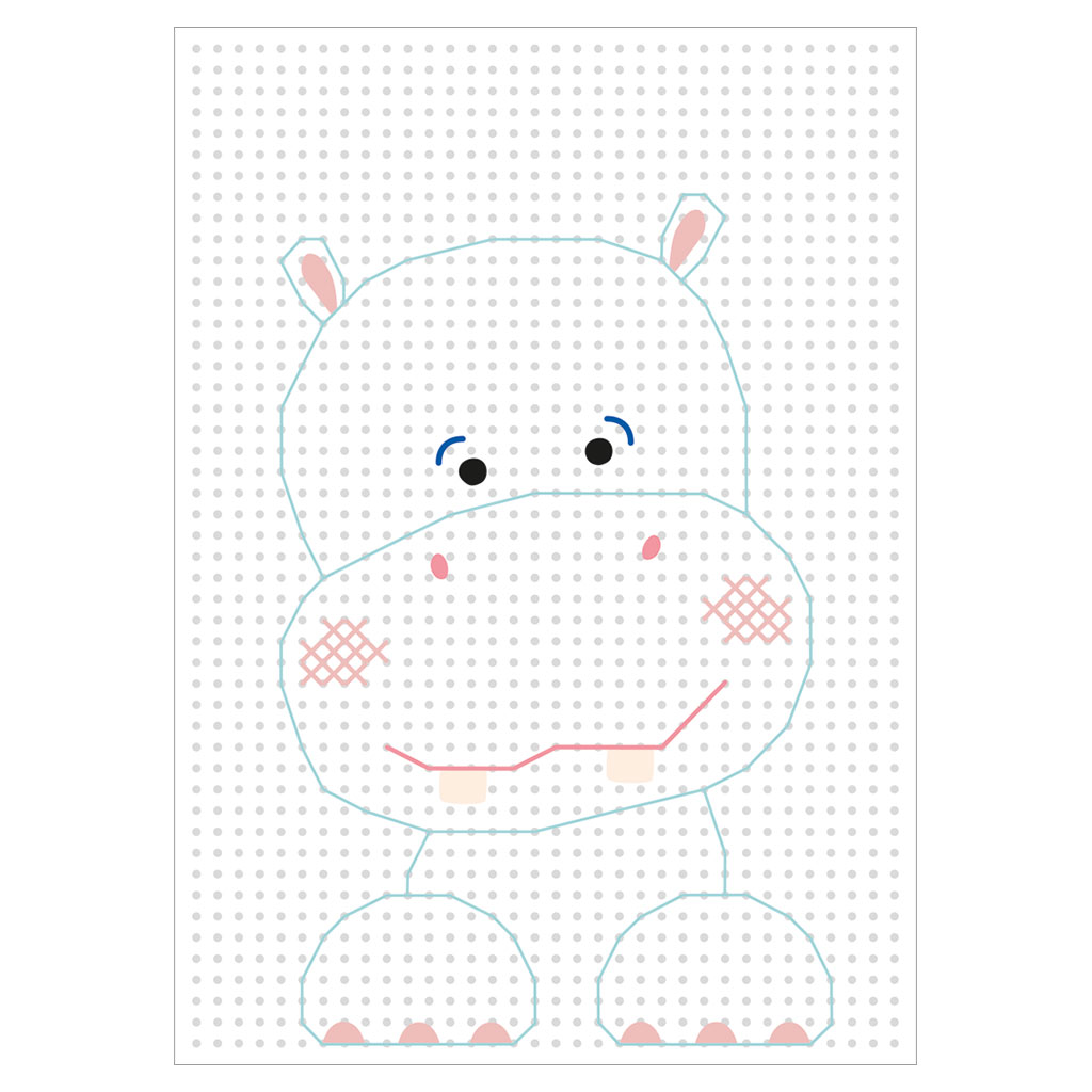 Stickkarton Tiere, 40 Blatt, Weiß, 10 Motive, 300 g/m²