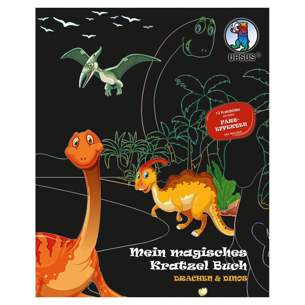 Ursus® Mein magisches Kratzel-Buch Drachen & Dinos-Bild Auf diesem Bild ist das Produkt mit der Art.Nr.: W-93709 zu sehen