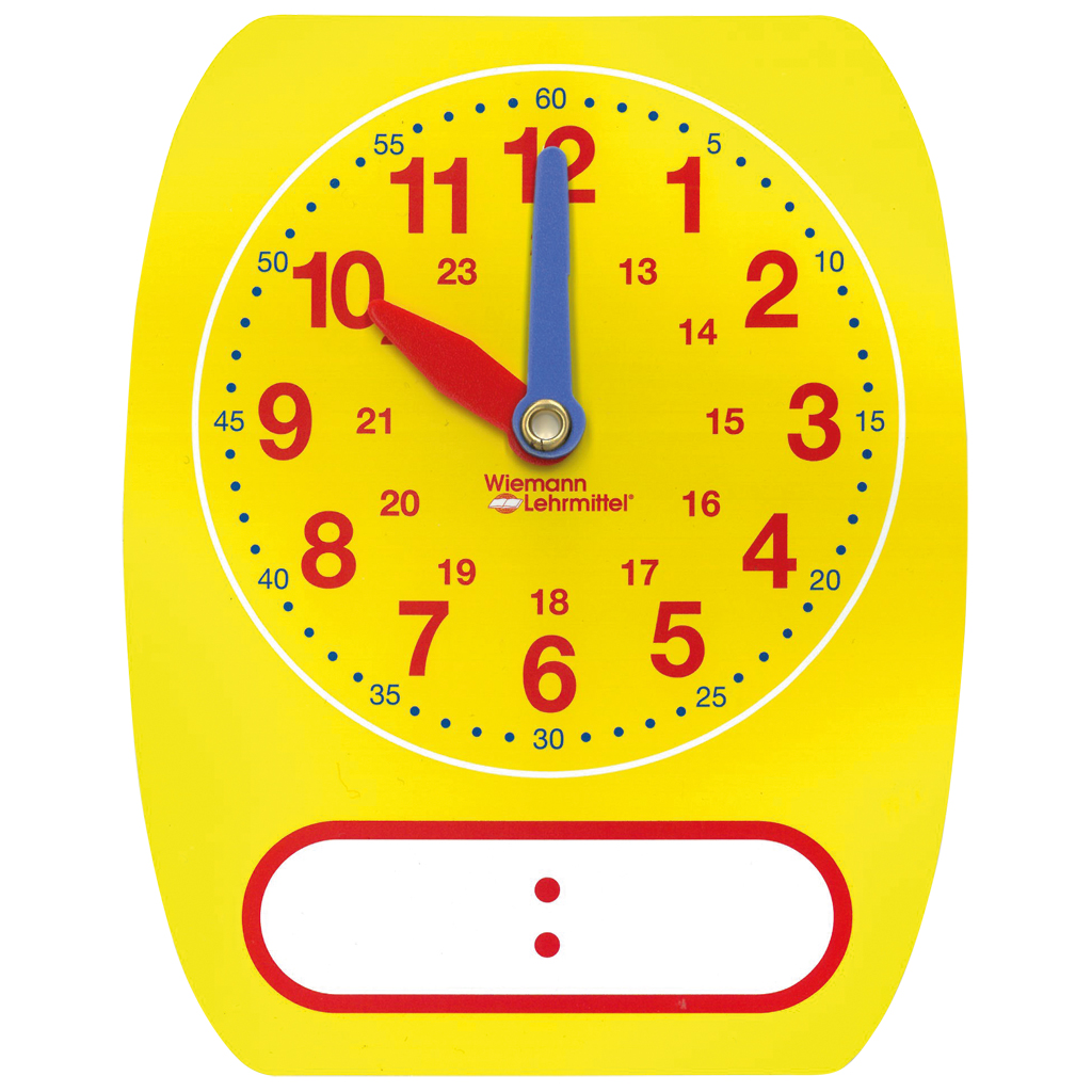 Schüler-Lernuhr mit beweglichen Zeigern-Bild Auf diesem Bild ist das Produkt mit der Art.Nr.: W-30836 zu sehen