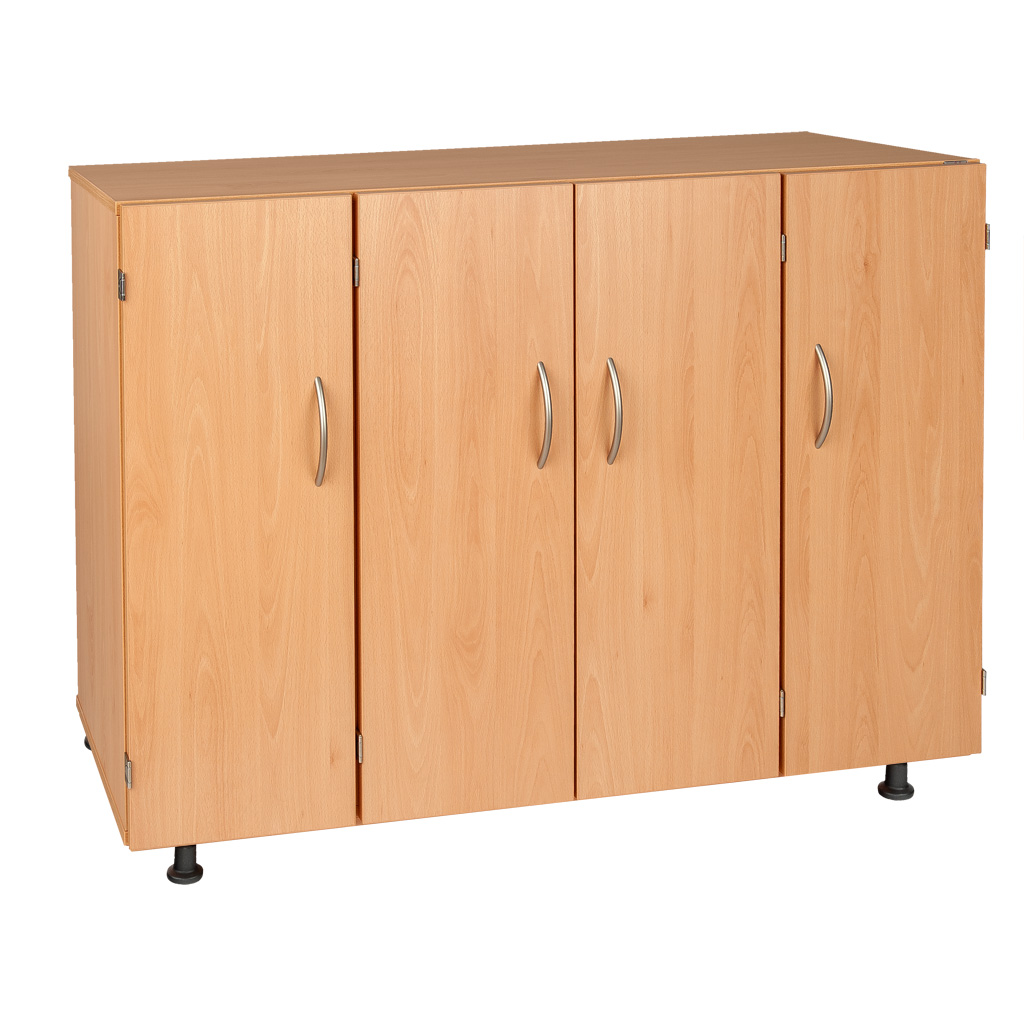 Modulus® Klassenzimmer-Regal mit Türen, 4-reihig, fahrbar oder feststehend