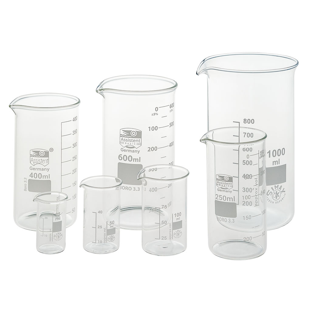 Becherglas, Borosilikatglas, hohe Form, 1 Stück