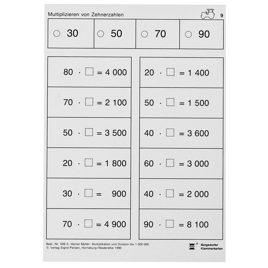 Bergedorfer® Klammerkarten Multiplikation und Division bis 1.000.000 und darüber Bergedorfer® Klammerkarten Multiplikation und Division bis 1.000.000 und darüber