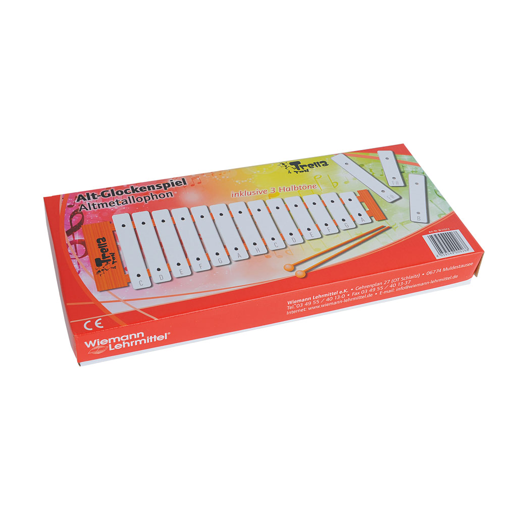 TrellaTon® Alt-Glockenspiel Alt-Metallophon, inkl. 2 Schlägel und 3 Halbtöne