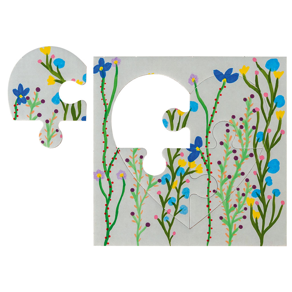 Herz-Puzzle, blanko, 12 Stück