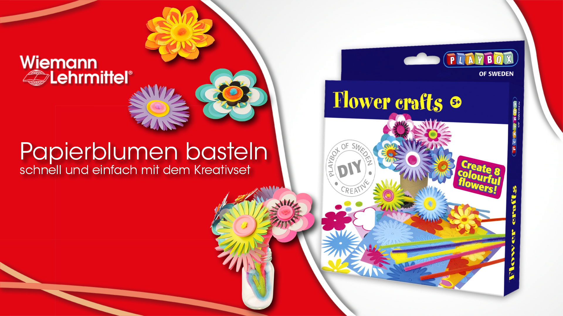 W-92947_Papierblumen_Bastelset_Wiemann-Lehrmittel Video_zu_W-92947_Papierblumen_Bastelset_Wiemann-Lehrmittel