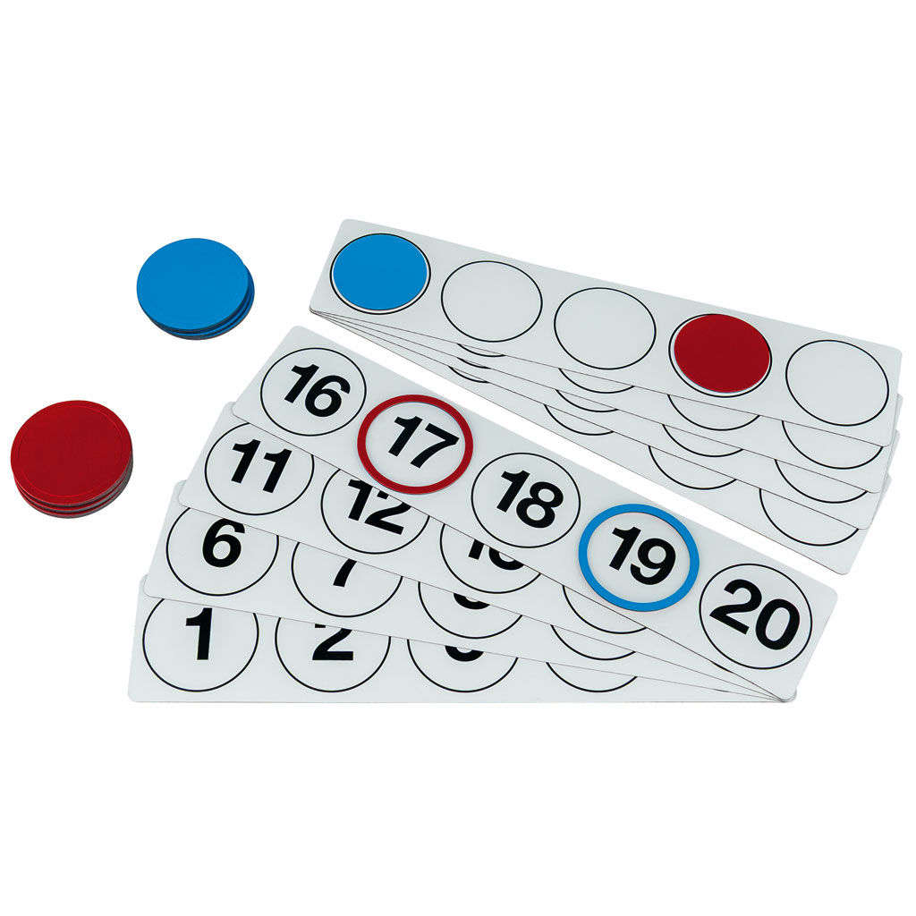 Demonstrations-Rechenleisten mit Rechenplättchen, magnetisch