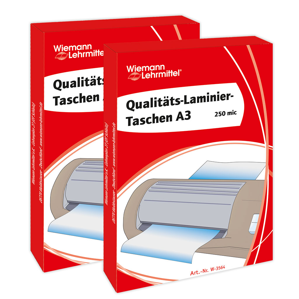 Laminiertaschen DIN A3, glänzend, mit runden Ecken