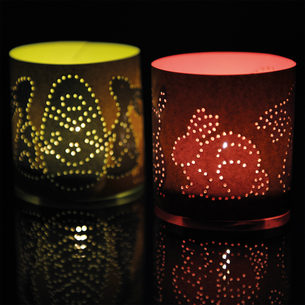 Prickellichter Bastelbogen Ostern, Windlichter
