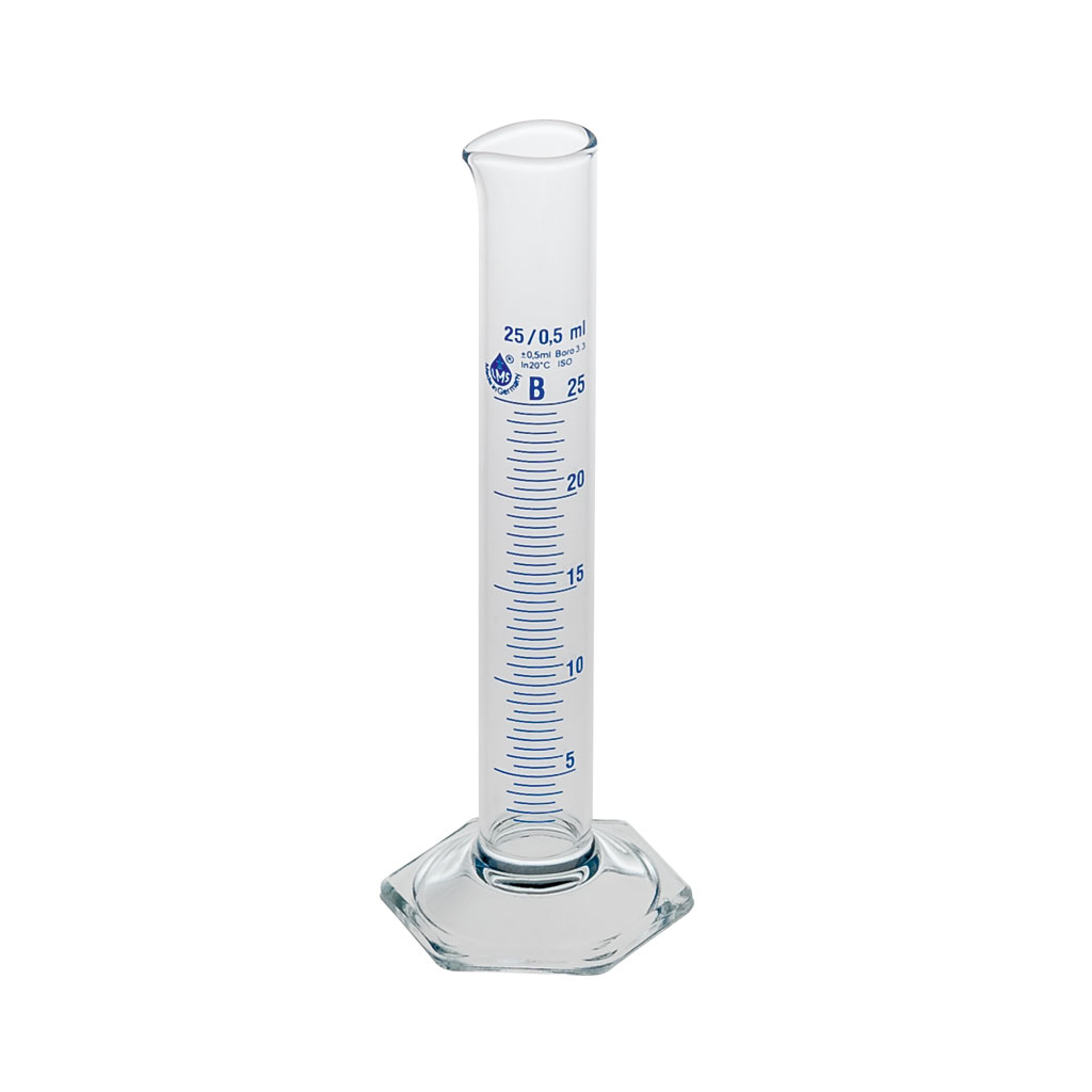 Messzylinder mit Glasfuß, Borosilikatglas, 1 Stück
