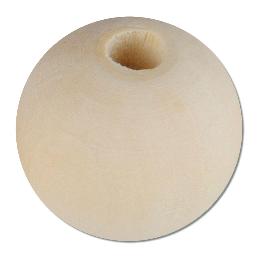 Holzkugeln zum Basteln, Fädeln und Bemalen, mit Bohrung