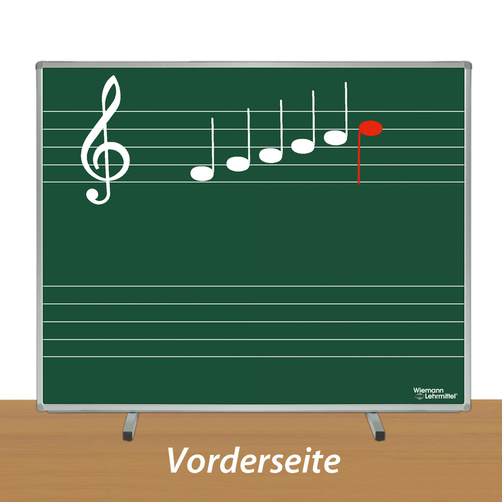 Notentafel, grün, 120 x 100 cm, Linienabstand 2,5 cm und 5 cm