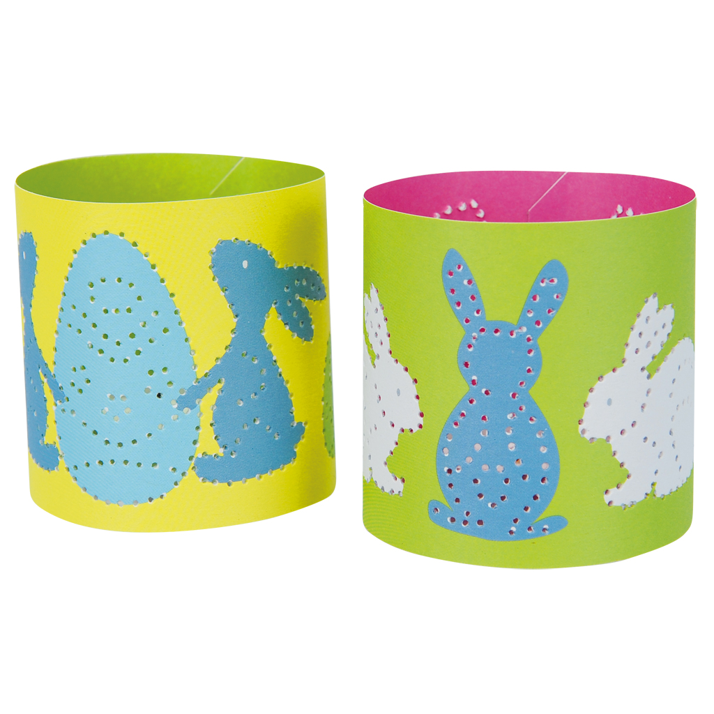 Prickellichter Bastelbogen Ostern, Windlichter