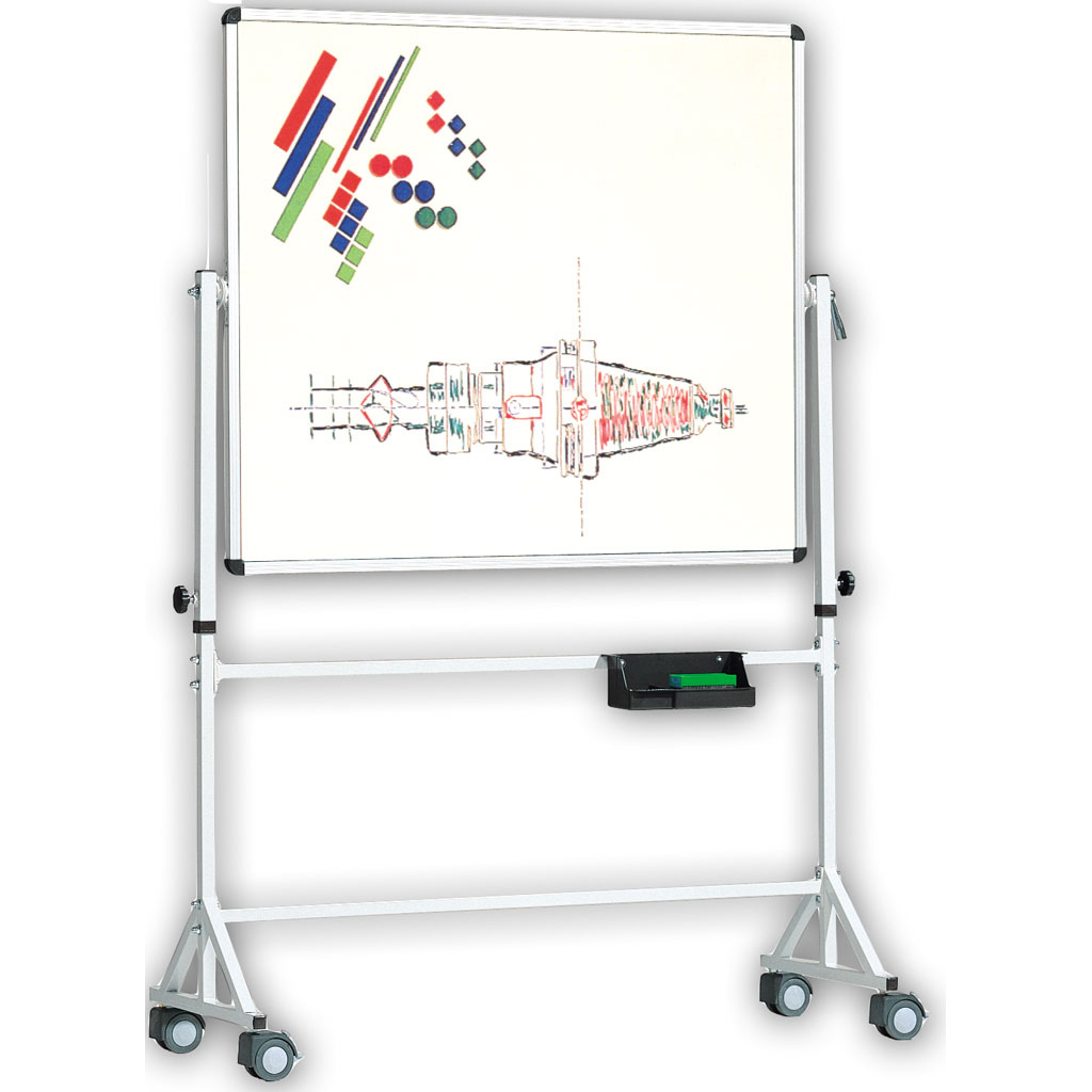 Fahr-/drehbare Tafel Stahlemaille weiß