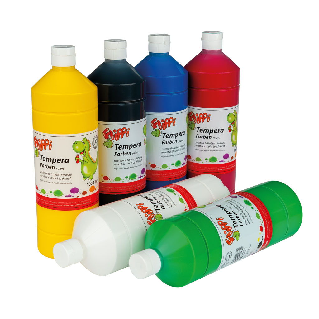 Flippi® Temperafarbe Starterset mit 6 Farben-Bild Auf diesem Bild ist das Produkt mit der Art.Nr.: W-93420 zu sehen