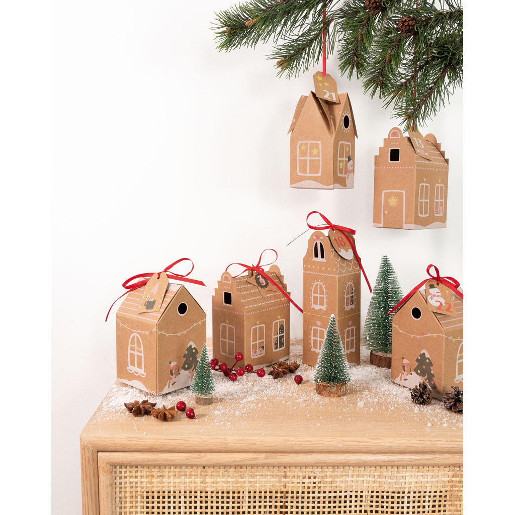 Folia® Adventskalender Hygge Dorf-Bild Auf diesem Bild ist das Produkt mit der Art.Nr.: W-93736 zu sehen