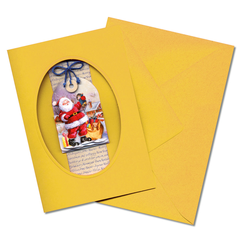 Passepartout-Karten, ovale Stanzung, 5 Stück