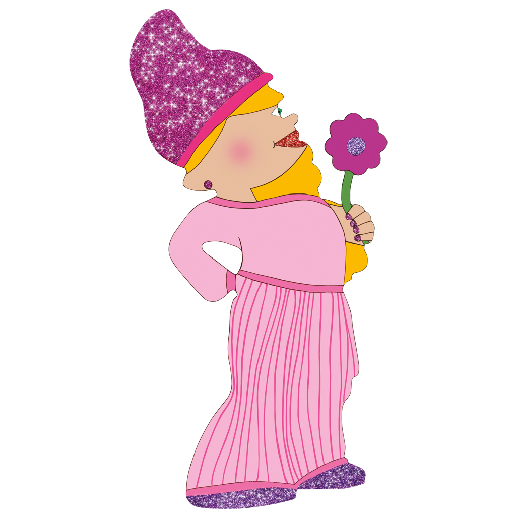 Gartenzwerg mit Blume zum Selbstgestalten aus MDF-Platte