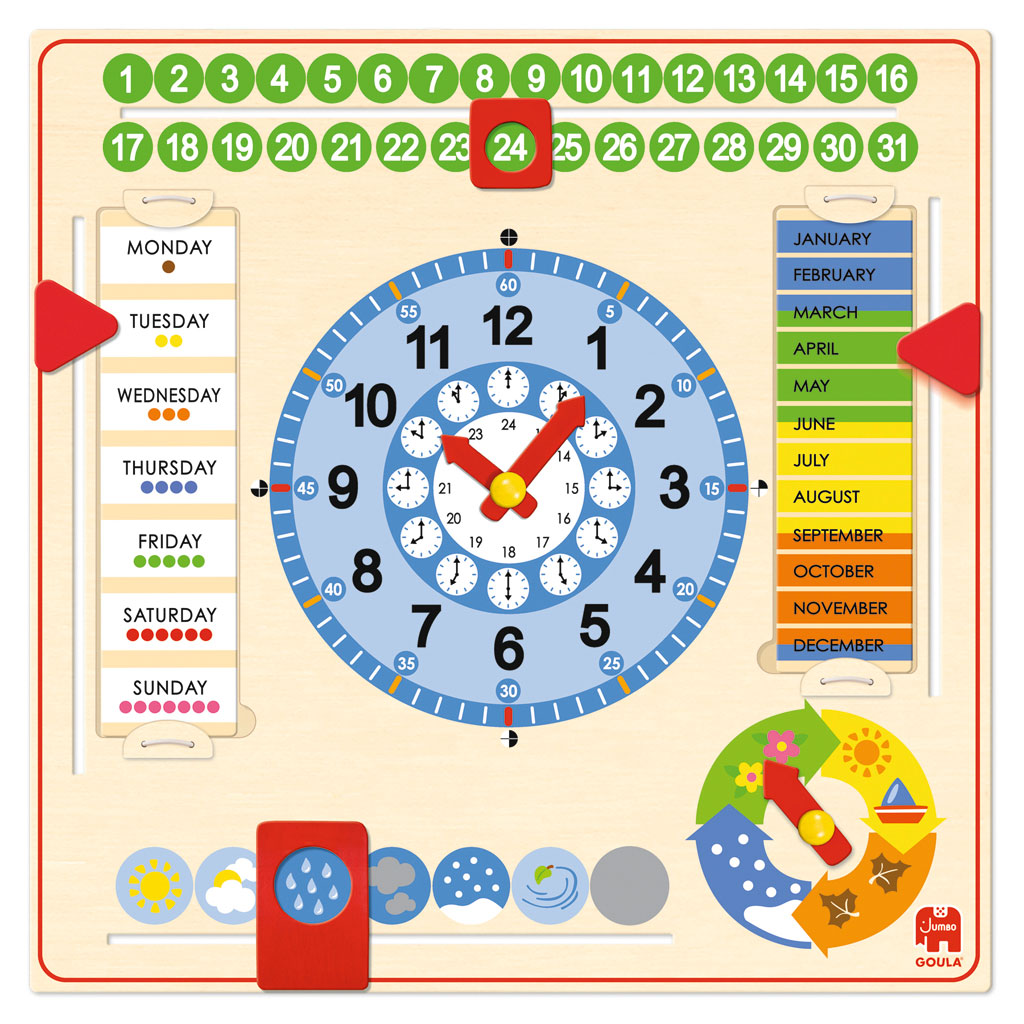 Kalender-Uhr im Großformat