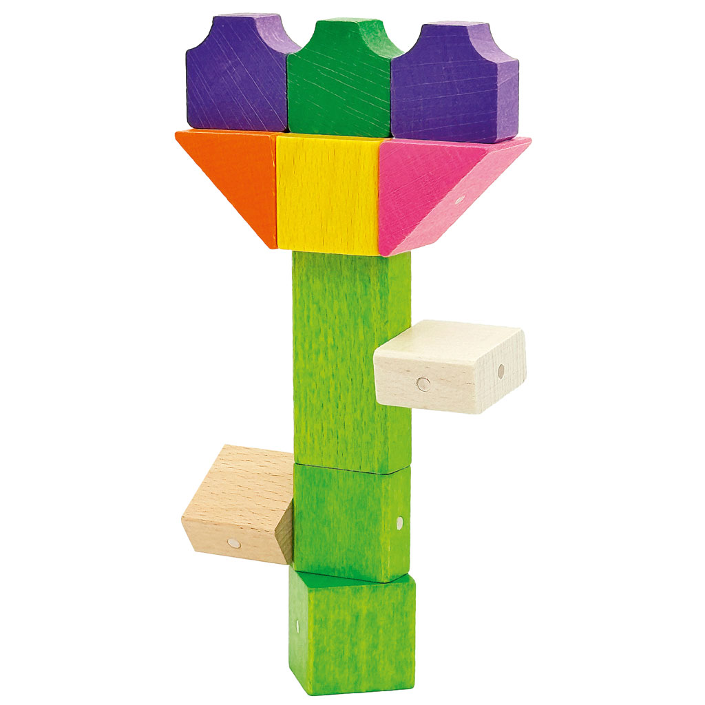Kooglo Holzbausteine Farbig und Natur, magnetisch